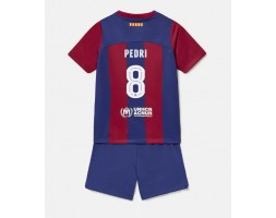 Barcelona Pedri Gonzalez #8 Replica Home Stadium Kit for Kids 2023-24 Short Sleeve (+ pants)